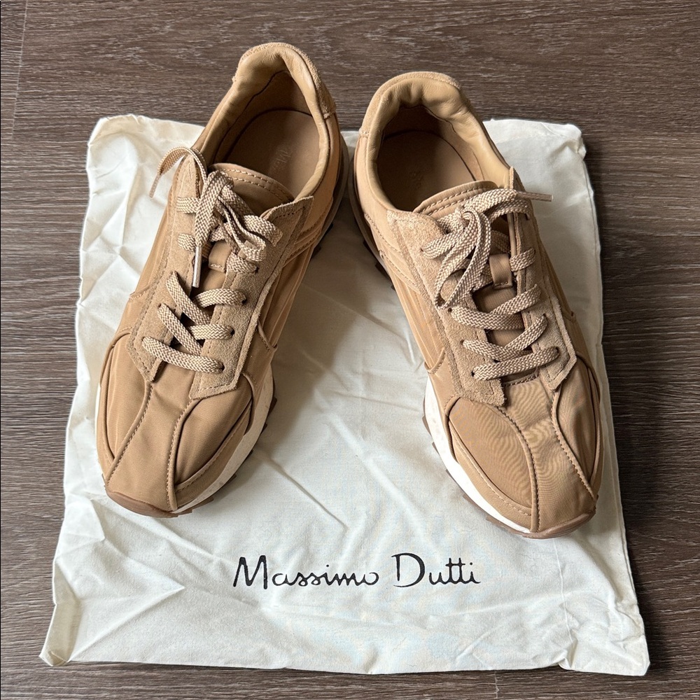 Massimo Dutti Women's Tan Fashion Sneakers